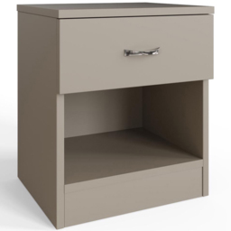 FWStyle Promo Single Drawer Putty Modern Bedside Table - Brown - Wilko - thumbnail 3
