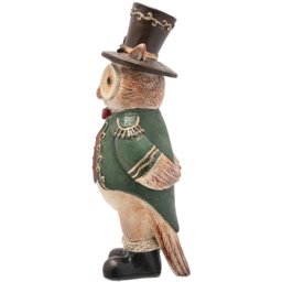 The Seasonal Gift Co. Christmas Owl Top Hat Christmas Figurine - Size: 17 x 6 x 5.5cm - Green - Wilko - thumbnail 4