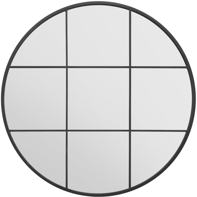 The Circulus Black Window Wall Mirror 100 x 100cm - MirrorOutlet - Wilko - image 1