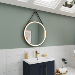 nuie Brushed Brass Round Illuminated Mirror 600mm - Size: 600 x 600 x 40mm - Wilko - thumbnail 3