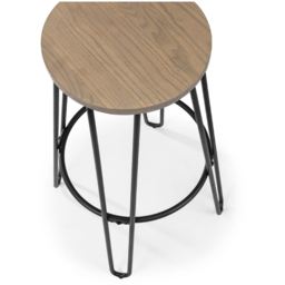Julian Bowen Dalston Oak Round Bar Stool Set of 2 - Mocha Elm/Black - Wilko - thumbnail 5