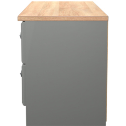 Crowndale Norfolk 4 Drawer Dusk Grey and Bardolino Oak Bed Box Ready Assembled - Dusk Grey & Bardolino Oak - Wilko - thumbnail 5
