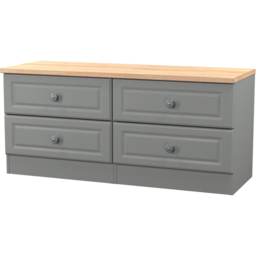 Crowndale Norfolk 4 Drawer Dusk Grey and Bardolino Oak Bed Box Ready Assembled - Dusk Grey & Bardolino Oak - Wilko - thumbnail 4