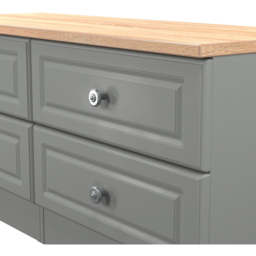 Crowndale Norfolk 4 Drawer Dusk Grey and Bardolino Oak Bed Box Ready Assembled - Dusk Grey & Bardolino Oak - Wilko - thumbnail 7