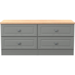 Crowndale Norfolk 4 Drawer Dusk Grey and Bardolino Oak Bed Box Ready Assembled - Dusk Grey & Bardolino Oak - Wilko - thumbnail 3