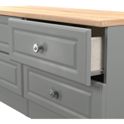 Crowndale Norfolk 4 Drawer Dusk Grey and Bardolino Oak Bed Box Ready Assembled - Dusk Grey & Bardolino Oak - Wilko - thumbnail 6
