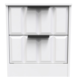 Crowndale New York 2 Drawer Matt White Bedside Table Ready Assembled - Wilko - thumbnail 4