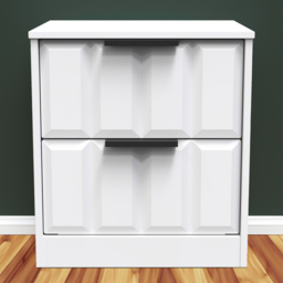 Crowndale New York 2 Drawer Matt White Bedside Table Ready Assembled - Wilko - thumbnail 1