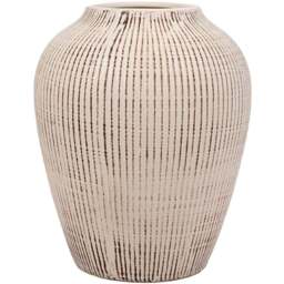 Ava White Textured Vase - Size: 20.3 x 25 x 20.3 - Wilko
