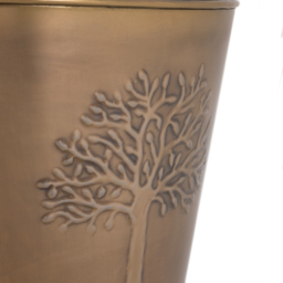 Charles Bentley Snug Mulberry Small Antique Gold Leather Handled Log Bucket - Size: 31 x 35 x 35cm - Brass - Wilko - thumbnail 6