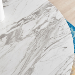 Furniturebox Arona 6 Seater Round Dining Table White Marble and Silver - Size: 4 Seater - Wilko - thumbnail 3
