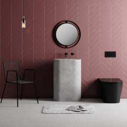 Decortie Bubble Black Frame Modern Design Mirror 57cm - Size: 57.0  x 57.0  x 2.0 cm - Wilko - thumbnail 6