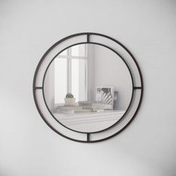 Decortie Bubble Black Frame Modern Design Mirror 57cm - Size: 57.0  x 57.0  x 2.0 cm - Wilko - thumbnail 3