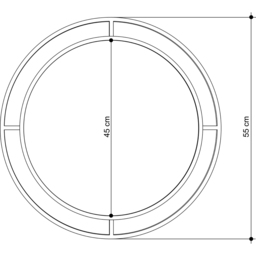 Decortie Bubble Black Frame Modern Design Mirror 57cm - Size: 57.0  x 57.0  x 2.0 cm - Wilko - thumbnail 7
