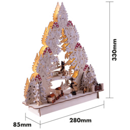 St Helens Festive Light Up Wooden Christmas Scene Decoration - Size: 9 x 28 x 33cm - Wilko - thumbnail 5