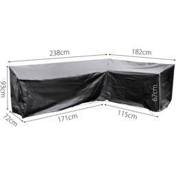 Cozy Bay EZBreathe Large Right L Shape Black Sofa Cover - Size: 93 x 238 x 182cm - Wilko - thumbnail 6