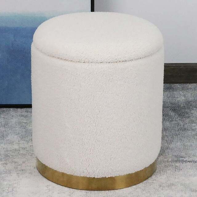 White Teddy Storage Footstool - Size: 35 x 40 x 35cm - Wilko