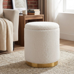 White Teddy Storage Footstool - Size: 35 x 40 x 35cm - Wilko - thumbnail 7