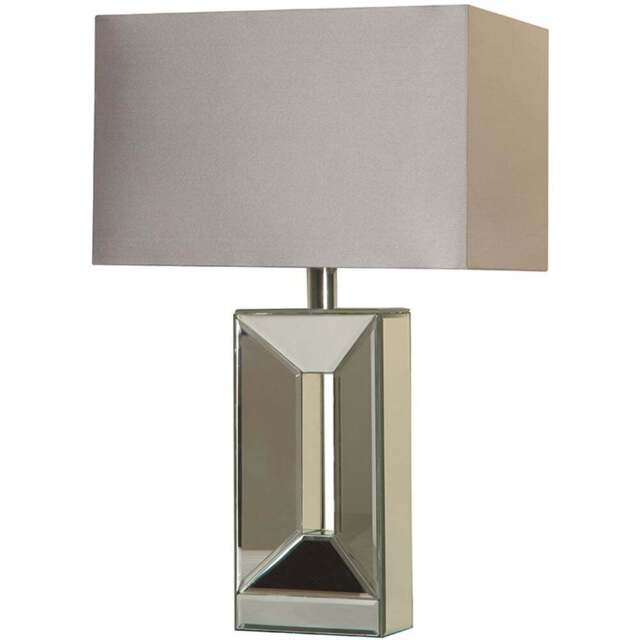Lighting Collection Cinnerty Mirrored Table Lamp - Size: 38 x 29 x 21cm - Chrome - Wilko - image 1