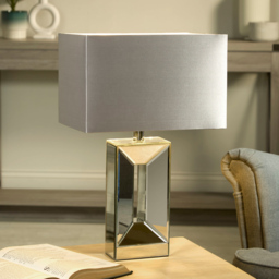 Lighting Collection Cinnerty Mirrored Table Lamp - Size: 38 x 29 x 21cm - Chrome - Wilko - thumbnail 3