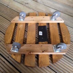 Tom Chambers Natural Garden Plant Stand with Wheels 50cm - Size: 50 x 50 x 50cm - Brown - Wilko - thumbnail 7