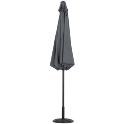 Living and Home Grey Round Crank Tilt Parasol with Floral Round Base 3m - Size: 240 x 300 x 300cm - Wilko - thumbnail 4