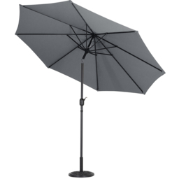 Living and Home Grey Round Crank Tilt Parasol with Floral Round Base 3m - Size: 240 x 300 x 300cm - Wilko - thumbnail 5