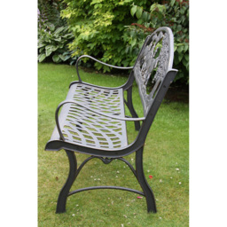 Gardeco 2 Seater Tree Motif Black and Bronze Patina Cast Iron Bench - Wilko - thumbnail 6