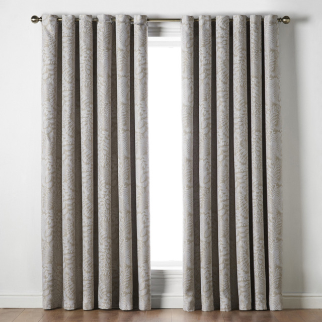 Alan Symonds Fern Cream Blackout Ring Top Eyelet Curtains 111 x 137cm - Size: W 111 x D 137cm - Wilko - image 1