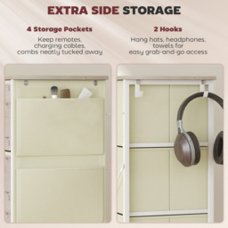 HOMCOM 8 Drawer 4 Side Pockets 2 Hooks Natural Wood Fabric Chest of Drawers - Brown - Wilko - thumbnail 6