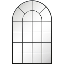 MirrorOutlet The Arcus Black Framed Arched Wall Garden Mirror 190 x 120cm - Size: 190 x 120 x 3cm - Wilko - thumbnail 1