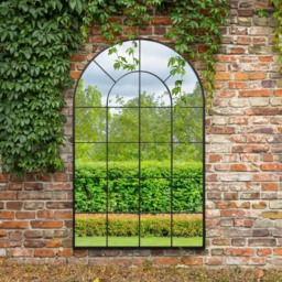 MirrorOutlet The Arcus Black Framed Arched Wall Garden Mirror 190 x 120cm - Size: 190 x 120 x 3cm - Wilko - thumbnail 6