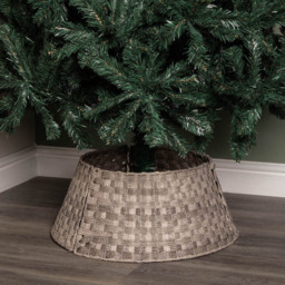 Samuel Alexander KD Medium Grey Plastic Wicker Rattan Christmas Tree Skirt 24 x 58cm - Size: 24 x 24 x 24cm - Wilko - thumbnail 4