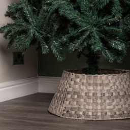 Samuel Alexander KD Medium Grey Plastic Wicker Rattan Christmas Tree Skirt 24 x 58cm - Size: 24 x 24 x 24cm - Wilko - thumbnail 5