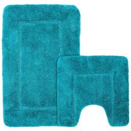Mayfair Jade Micro Fibre Bath Mat Set - Blue - Wilko - thumbnail 1