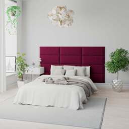 Aspire EasyMount Slate Plush Velvet Upholstered Wall Mounted Headboard Panels 2 Pack - Purple - Aspire Beds - Wilko