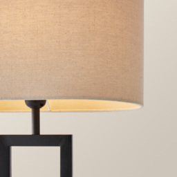 ValueLights Katniss Crossover Black and Natural Shade Metal LED Table Lamp - Size: 63 x 36 x 21.5cm - Wilko - thumbnail 5