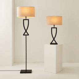 ValueLights Katniss Crossover Black and Natural Shade Metal LED Table Lamp - Size: 63 x 36 x 21.5cm - Wilko - thumbnail 7