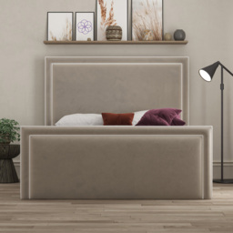 DS Living Verona King Size Bistra Beige Piping Ottoman Bed - Cream - Wilko - thumbnail 4