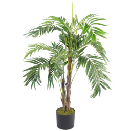 Botanik Palm Artificial Tree in Gold Metal Planter 4ft - Size: 120 x 80 x 80cm - Green - Wilko - thumbnail 4