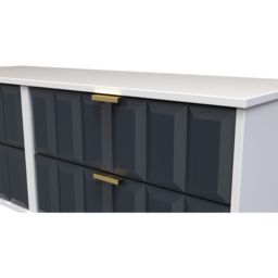 Crowndale Cube 4 Drawer Matt Indigo and White Chest of Drawers Ready Assembled - Blue - Wilko - thumbnail 6