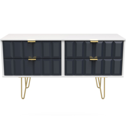 Crowndale Cube 4 Drawer Matt Indigo and White Chest of Drawers Ready Assembled - Blue - Wilko - thumbnail 4