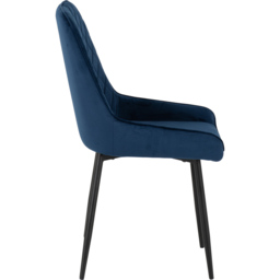 Seconique Avery Set of 2 Sapphire Blue Velvet Dining Chair - Wilko - thumbnail 6