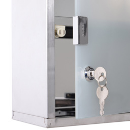 Portland White Medicine Storage Mirror Bathroom Cabinet - Size: 25 x 12 x 48cm - Wilko - thumbnail 6