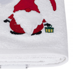 Bellissimo Cotton Home Embroidered Gonk Hand Towel 2 Pack - Size: 70 x 50 x 1cm - White - Bellissimo Home - Wilko - thumbnail 4