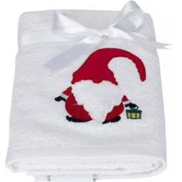 Bellissimo Cotton Home Embroidered Gonk Hand Towel 2 Pack - Size: 70 x 50 x 1cm - White - Bellissimo Home - Wilko - thumbnail 1
