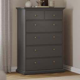Florence Paris 6 Drawer Matt Grey Chest of Drawers - Wilko - thumbnail 1