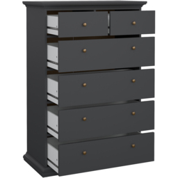 Florence Paris 6 Drawer Matt Grey Chest of Drawers - Wilko - thumbnail 6