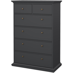 Florence Paris 6 Drawer Matt Grey Chest of Drawers - Wilko - thumbnail 4