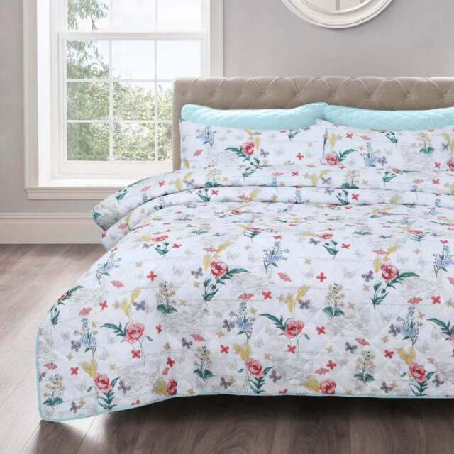 Velosso Single Sacramento Floral Bedspread Set - Multi - Wilko - image 1